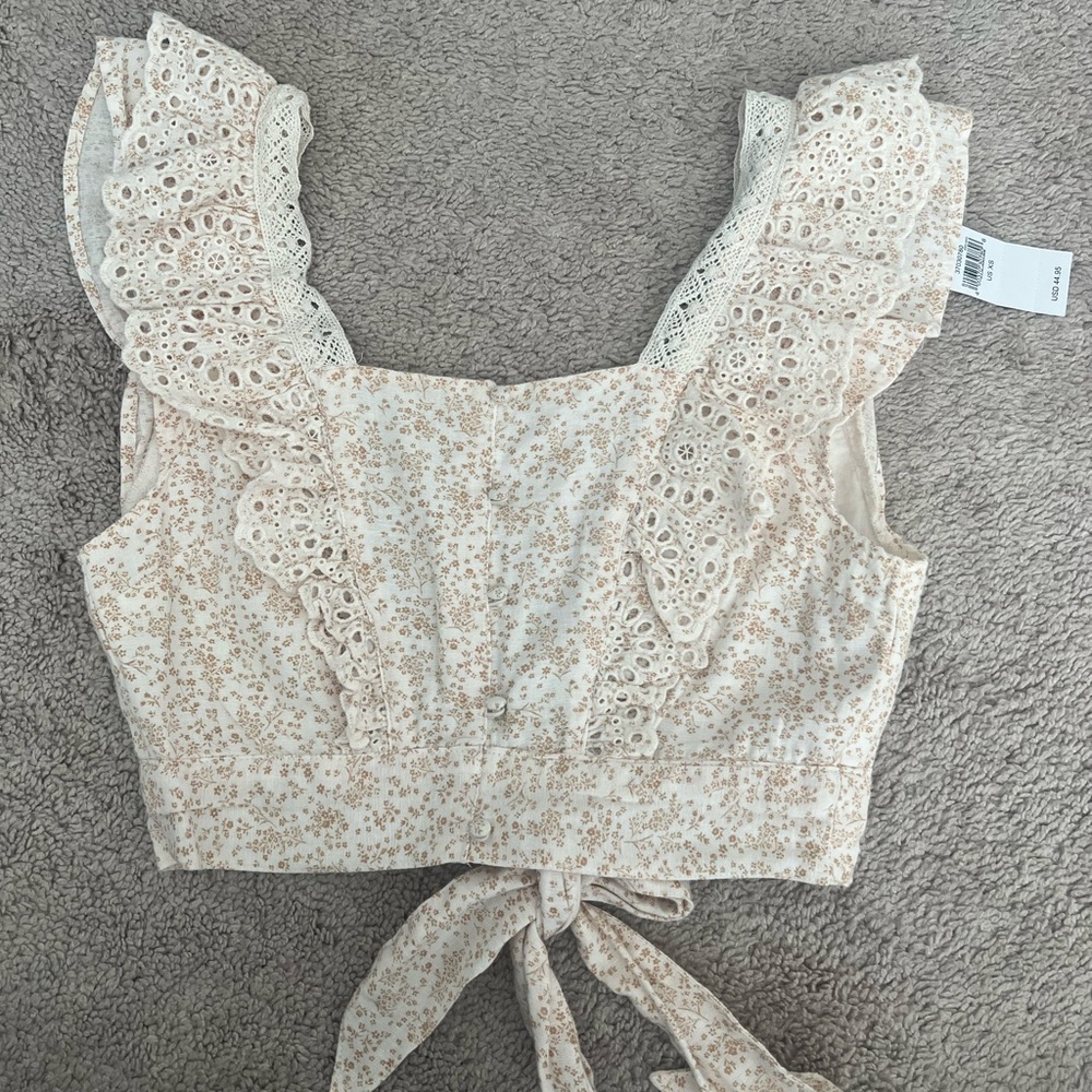 Cropped Open Back Top with Bow | New with Tags | American Eagle